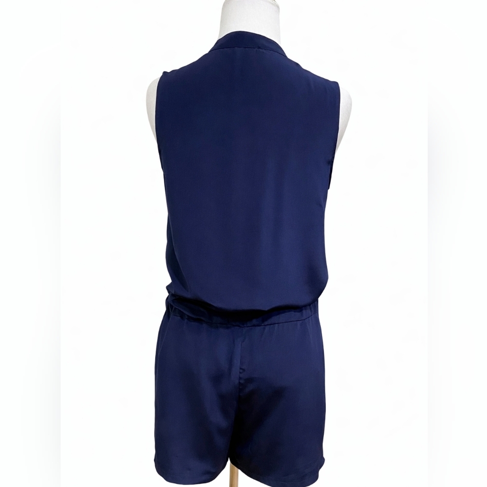 NWT Tory Burch Marguerite Blue Sleeveless Silk Designer Resort Romper Size XL - Picture 4 of 15